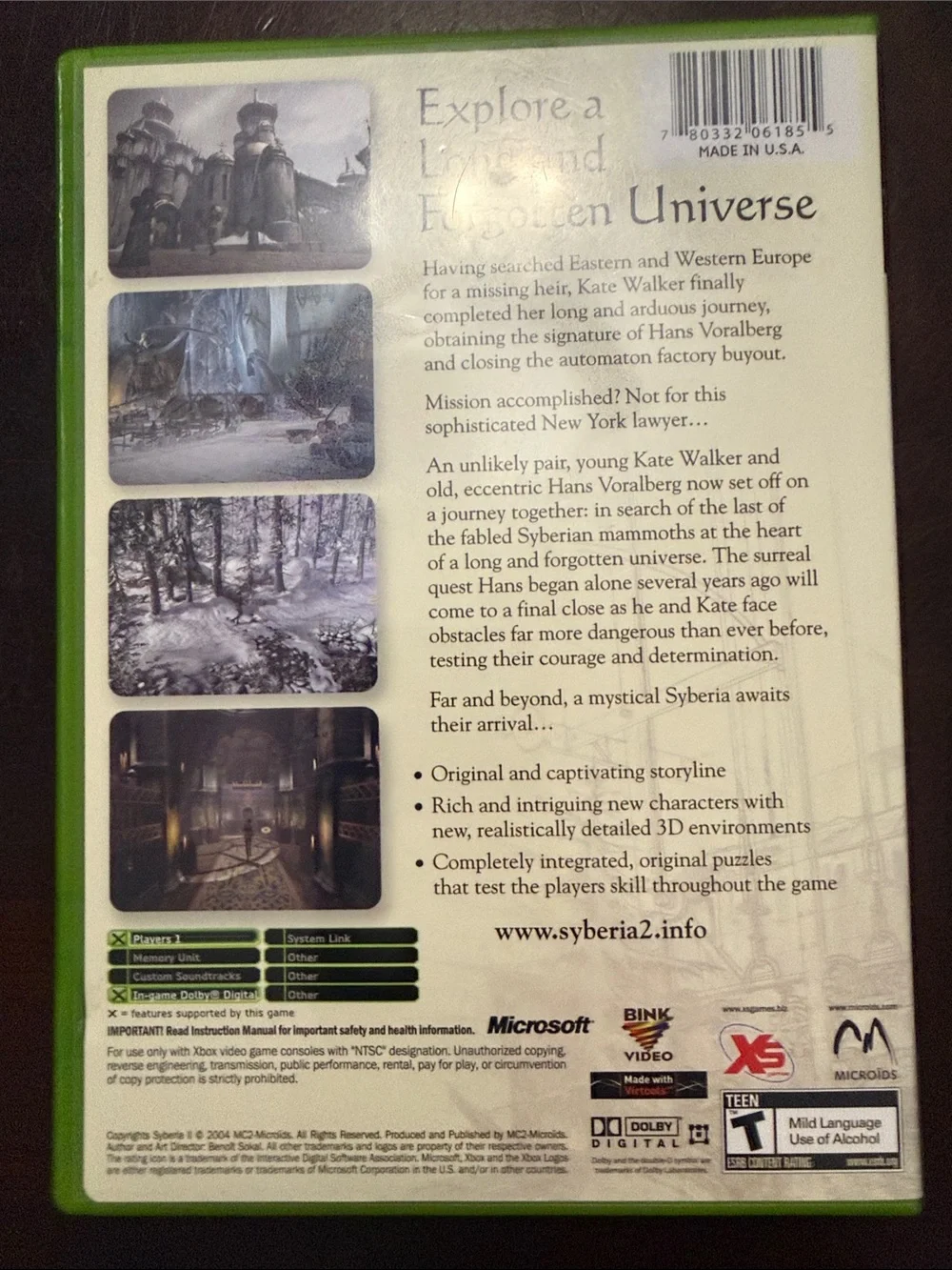 Syberia II Xbox Game - Videogame